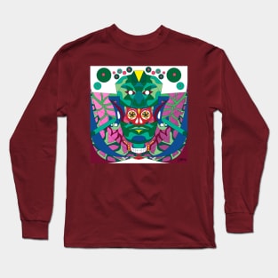 la reina roja, the red queen in jade totonac patterns ecopop Long Sleeve T-Shirt